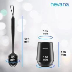 Toiletborstel Met Houder - WC Borstel - Vrijstaand - Siliconen - Zwart -Badkamerproducten 1200x1200 570