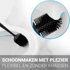 Toiletborstel Met Houder - WC Borstel - Vrijstaand - Siliconen - Zwart -Badkamerproducten 1200x1200 571