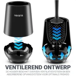 Toiletborstel Met Houder - WC Borstel - Vrijstaand - Siliconen - Zwart -Badkamerproducten 1200x1200 573