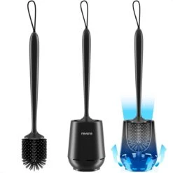 Toiletborstel Met Houder - WC Borstel - Vrijstaand - Siliconen - Zwart -Badkamerproducten 1200x1200 575