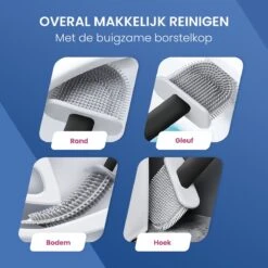 Roegaarden WC Borstel Met Houder – Toiletborstel – Siliconen – Vrijstaand En Hangend – Zwart -Badkamerproducten 1200x1200 579