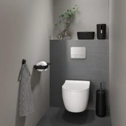 Tiger Tess - Toiletborstelhouder Met Opbergfunctie Vrijstaand En Swoop® Borstel Flexibel - Zwart / Antraciet -Badkamerproducten 1200x1200 595
