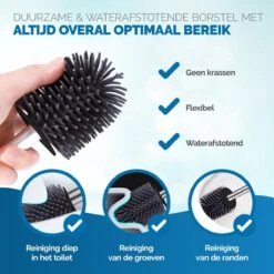WITTS WC Borstel Met Houder - Staand Of Hangend – Mat Zwart - Incl. Absorberende Pad -Badkamerproducten 1200x1200 632