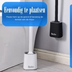 Flusive WC Borstel Met Houder Inclusief Ophangsysteem - Siliconen Toiletborstel - 2 Lifters - Flexibel - Zwart -Badkamerproducten 1200x1200 641