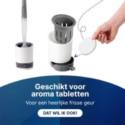 Mdxl® Siliconen WC Borstel Met Zeepdispenser - Hervulbaar - Vrijstaand Of Hangend - Sneldrogend, Hygiënisch & Antibacteriële Werking - Zonder Boren - Toilet Brush - Toiletborstel Houder - Lekbak -Badkamerproducten 1200x1200 700