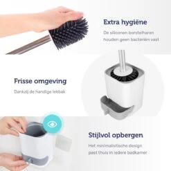 WC Borstel - Toiletborstel - WC Borstel Met Houder - Siliconen Toiletborstel - Vrijstaand Of Hangend - Slimme Lekbak - Optimale Hygiëne -Badkamerproducten 1200x1200 701