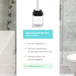 WC Borstel - Toiletborstel - WC Borstel Met Houder - Siliconen Toiletborstel - Vrijstaand Of Hangend - Slimme Lekbak - Optimale Hygiëne -Badkamerproducten 1200x1200 702
