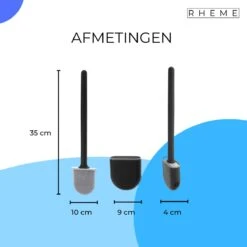WC Borstel - Siliconen Borstel Met Houder - Hangend Met Plakstrip - Duurzaam Toilet Borstel - Zwart - Rheme -Badkamerproducten 1200x1200 717