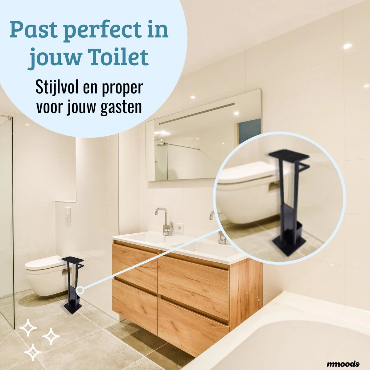 Mmoods Toiletbutler Zwart - WC Borstel Met Toiletrolhouder Vrijstaand - Toiletborstel Siliconen Industrieel Design Mmoods - Reserverolhouder Zonder Boren Staand Met Plankje RVS 5 Mmoods Toiletbutler Zwart - WC Borstel Met Toiletrolhouder Vrijstaand - Toiletborstel Siliconen Industrieel Design Mmoods - Reserverolhouder Zonder Boren Staand Met Plankje RVS - Afbeelding 5