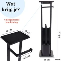 Mmoods Toiletbutler Zwart - WC Borstel Met Toiletrolhouder Vrijstaand - Toiletborstel Siliconen Industrieel Design Mmoods - Reserverolhouder Zonder Boren Staand Met Plankje RVS 14 Mmoods Toiletbutler Zwart - WC Borstel Met Toiletrolhouder Vrijstaand - Toiletborstel Siliconen Industrieel Design Mmoods - Reserverolhouder Zonder Boren Staand Met Plankje RVS -Badkamerproducten 1200x1200 745