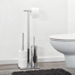 Sealskin Square Toiletbutler Vrijstaand - Toiletborstel Met Houder - Toiletrolhouder Zonder Klep - Reserverolhouder - Chroom -Badkamerproducten 1200x1200 748