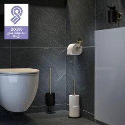 Tiger Tune - Reserverolhouder Vrijstaand - Messing Geborsteld / Zwart 12 Tiger Tune - Reserverolhouder Vrijstaand - Messing Geborsteld / Zwart -Badkamerproducten 1200x1200 765