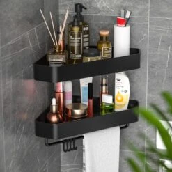 Cgoods Doucherek 2 Laags - Doucherek Zonder Boren - Doucherekje - Douchemandje - Badkamerrek - Badkamer Accessoires - Zwart 13 Cgoods Doucherek 2 Laags - Doucherek Zonder Boren - Doucherekje - Douchemandje - Badkamerrek - Badkamer Accessoires - Zwart -Badkamerproducten 1200x1200 792