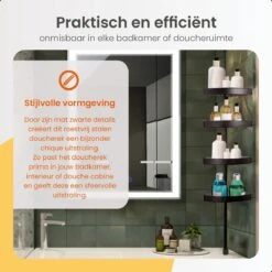 Goliving Doucherek - Doucherek Zonder Boren - Telescopisch Doucherek - Voor Plafonds Tot 2.9m Hoog - Dicht Design - Zwart -Badkamerproducten 1200x1200 813