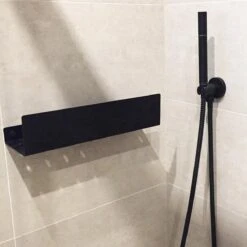 Doucherek Zwart - Shampoo Rek - RVS - Eenvoudig Te Monteren -Badkamerproducten 1200x1200 817