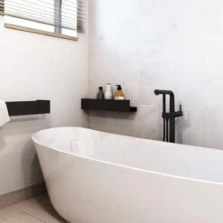 Doucherek Zwart - Shampoo Rek - RVS - Eenvoudig Te Monteren -Badkamerproducten 1200x1200 818