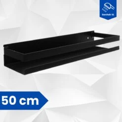 SanitairXL - Doucherek Zwart RVS - 50 Cm Breed - Badkamer Rekje - Douche Rekje - Wandrekje - Hangend Doucherek - Keuken Wandrek 11 SanitairXL - Doucherek Zwart RVS - 50 Cm Breed - Badkamer Rekje - Douche Rekje - Wandrekje - Hangend Doucherek - Keuken Wandrek -Badkamerproducten 1200x1200 826