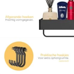 Goliving Doucherek Zonder Boren - Doucherekje- Badkamerrek 2 Laags - Hangend - Wandrek - RVS - Opbergrek - 40cm - Zwart 14 Goliving Doucherek Zonder Boren - Doucherekje- Badkamerrek 2 Laags - Hangend - Wandrek - RVS - Opbergrek - 40cm - Zwart -Badkamerproducten 1200x1200 835