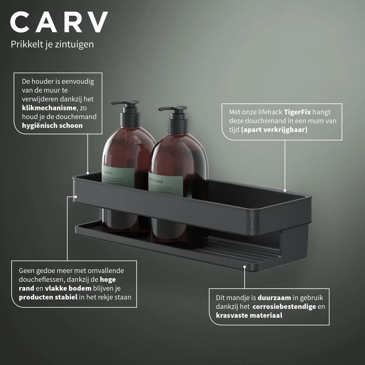 Tiger Carv - Douchemand 28 Cm - Zwart 7 Tiger Carv - Douchemand 28 Cm - Zwart - Afbeelding 7