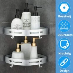 BrandtBergkamp RVS Doucherek 3 Laags – Zonder Boren – Doucherek Hangend – Badkamerrek Zilver 15 BrandtBergkamp RVS Doucherek 3 Laags – Zonder Boren – Doucherek Hangend – Badkamerrek Zilver -Badkamerproducten 1200x1200 847