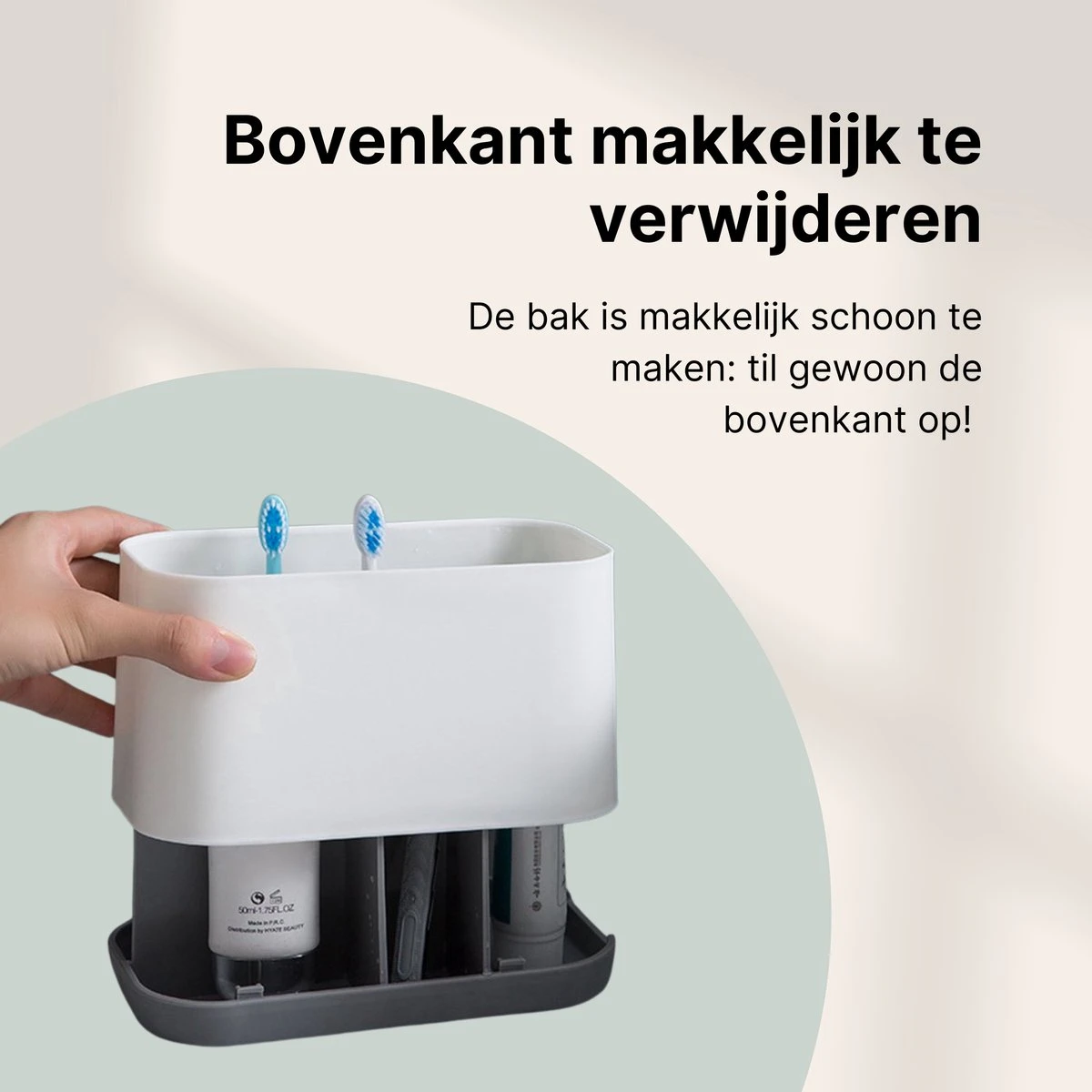 Merkloos Tandenborstelhouder Vrijstaand - Badkamer Organizer Met Lekbak - Badkamer Accessoires - 6 Sorteervakken - Tandenborstel - Wit Met Zwart 2 Merkloos Tandenborstelhouder Vrijstaand - Badkamer Organizer Met Lekbak - Badkamer Accessoires - 6 Sorteervakken - Tandenborstel - Wit Met Zwart - Afbeelding 2