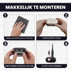 Lenga Tandenborstelhouder - Elektrische Tandenborstel Houder - Dubbele Tandenborstel Houder - Tandenborstel Houder Zwart -Badkamerproducten 1200x1200 910