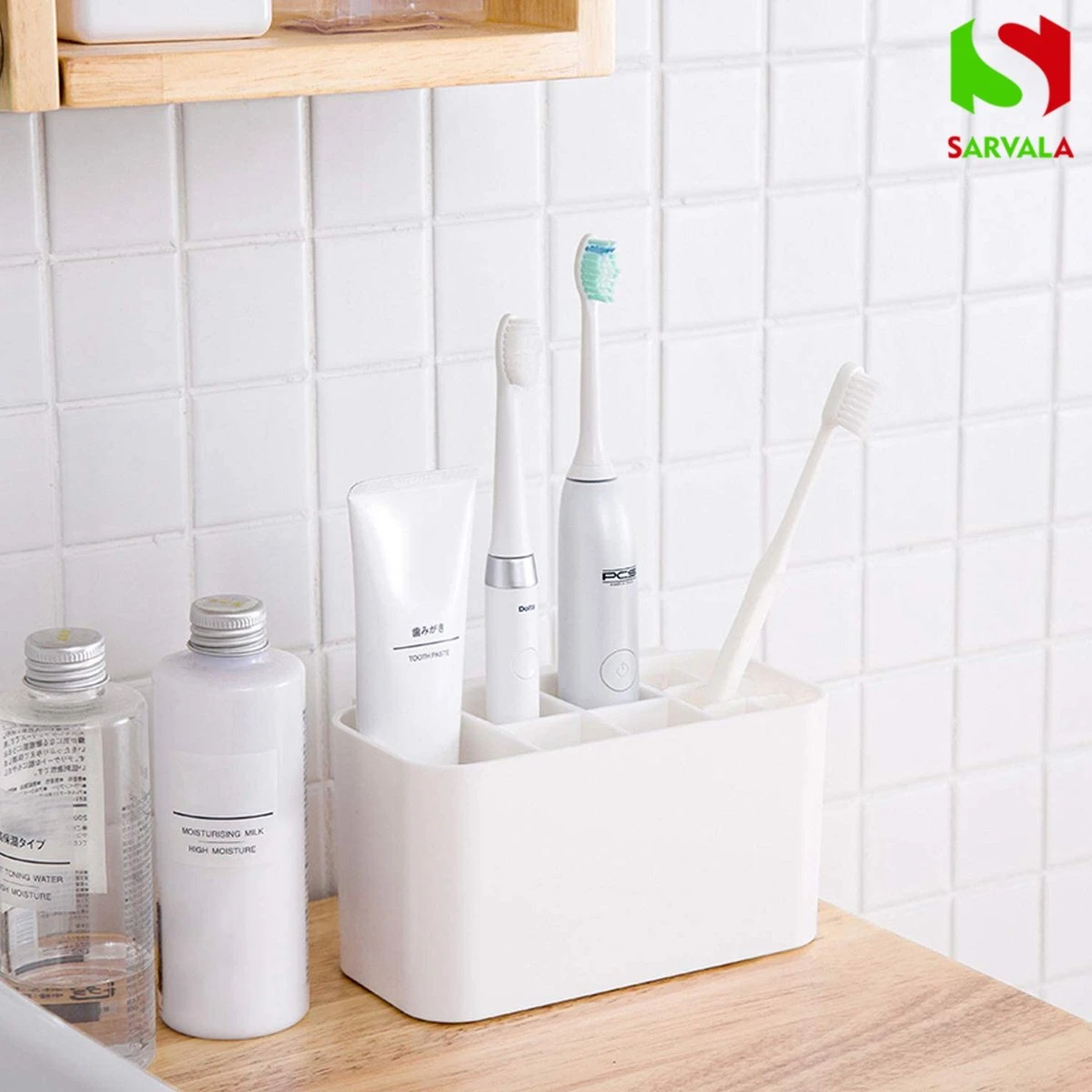 Tandenborstelhouder - Wastafelmeubel - Vrijstaand Of Wandgemonteerd - Wit 5 Tandenborstelhouder - Wastafelmeubel - Vrijstaand Of Wandgemonteerd - Wit - Afbeelding 5