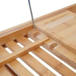 Bamboe Badplank Uitschuifbaar - 70 Tot 105 Cm - Met Boekenhouder -Badkamerproducten 1200x1200 965