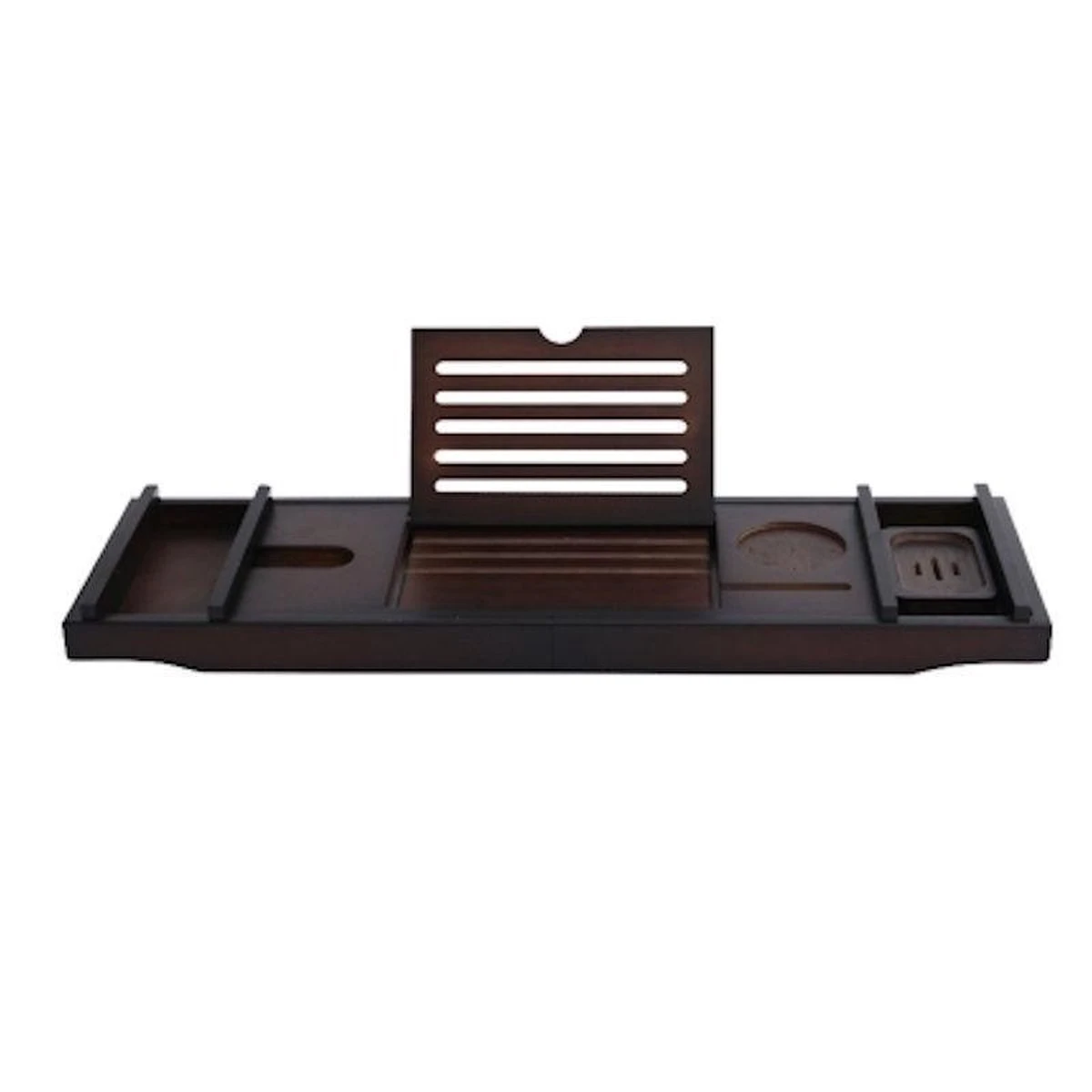 Merkloos Decopatent® Badplank - Uitschuifbaar 75 -> 110 Cm - Verstelbaar Bamboe Badrekje Voor In Bad - Boekenhouder - Tablethouder - Bruin 2 Merkloos Decopatent® Badplank - Uitschuifbaar 75 -> 110 Cm - Verstelbaar Bamboe Badrekje Voor In Bad - Boekenhouder - Tablethouder - Bruin - Afbeelding 2