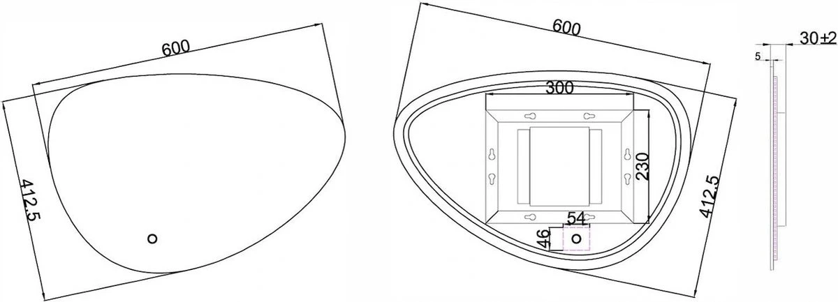 Badkamerspiegel FENOMÉ Delafon Organisch Dimbaar LED Verlichting Condensvrij 60 Cm 5 Badkamerspiegel FENOMÉ Delafon Organisch Dimbaar LED Verlichting Condensvrij 60 Cm - Afbeelding 5
