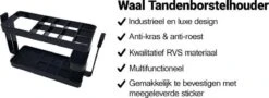 Merkloos Waal Tandenborstel Houder - Tandenborstel Doosje - Tandenborstel Koker - Zwart - RVS - Staand Of Zelfklevend -Badkamerproducten 1200x436 1