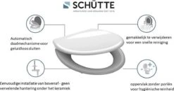 SCHÜTTE WC-Bril 82304 ANTHRAZIT - Duroplast - Soft Close - Afklikbaar - RVS-Scharnieren - Gelakt - Antraciet 20 SCHÜTTE WC-Bril 82304 ANTHRAZIT - Duroplast - Soft Close - Afklikbaar - RVS-Scharnieren - Gelakt - Antraciet -Badkamerproducten 1200x633 2