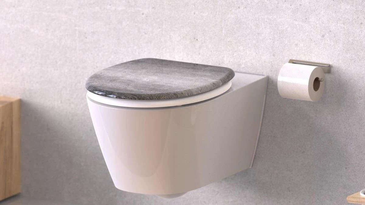 SCHÜTTE WC-Bril 82155 INDUSTRIAL GREY - Duroplast - Soft Close - Verchroomde Scharnieren - Decor - 1-zijdige Print 6 SCHÜTTE WC-Bril 82155 INDUSTRIAL GREY - Duroplast - Soft Close - Verchroomde Scharnieren - Decor - 1-zijdige Print - Afbeelding 6