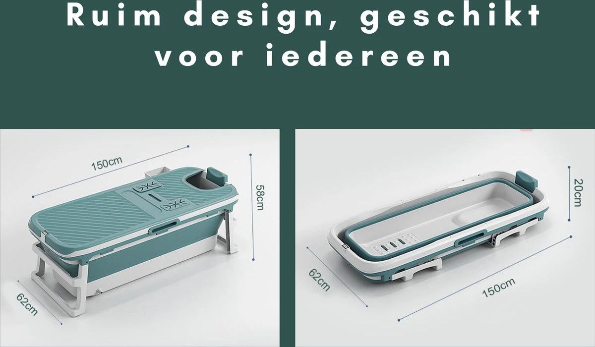 Livista® - Opvouwbaar Bad - Blauw - Zitbad - Inklapbaar - Bath Bucket - 150 CM LANG - XL - Incl. Thermometer & Onderwater LED Lichten 5 Livista® - Opvouwbaar Bad - Blauw - Zitbad - Inklapbaar - Bath Bucket - 150 CM LANG - XL - Incl. Thermometer & Onderwater LED Lichten - Afbeelding 5