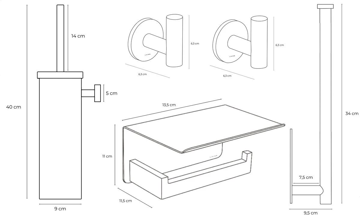 Toiletset Zwart 4-delig - Toiletaccessoireset - Toiletborstelhouder - Toiletrolhouder - Reserverolhouder - Handdoekhaakjes - RVS - Toilet Accessoires Set - Badkamer 7 Toiletset Zwart 4-delig - Toiletaccessoireset - Toiletborstelhouder - Toiletrolhouder - Reserverolhouder - Handdoekhaakjes - RVS - Toilet Accessoires Set - Badkamer - Afbeelding 7
