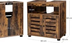 Nancy's Gaboury Badkamermeubel - Wastafelonderkast - Uitsparing - Open Vak - Openslaande Deuren - Industrieel - Bruin - Zwart - Bewerkt Hout - 60 X 30 X 63 Cm 16 Nancy's Gaboury Badkamermeubel - Wastafelonderkast - Uitsparing - Open Vak - Openslaande Deuren - Industrieel - Bruin - Zwart - Bewerkt Hout - 60 X 30 X 63 Cm -Badkamerproducten 1200x721 1