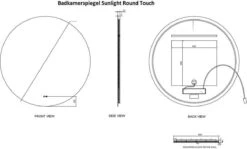 Sunlight - Badkamerspiegel - Rond - 80x80cm - Spiegelverwarming - LED Verlichting - Dimbaar - Touch Sensor -Badkamerproducten 1200x726