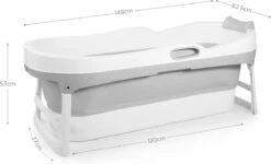 HelloBath Opvouwbaar Zitbad - Bath Bucket - 148cm - 220L - Extra Lang - Incl. Badkussen & Opberghoes -Badkamerproducten 1200x727
