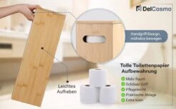 DelCosmo Staande Toiletpapier Houder Gemaakt Van Bamboe - Toiletrolhouder Voor 4 Toiletrollen - Toiletrollen Rolhouder - Toilet & Badkamer Accessoires -Badkamerproducten 1200x742 1