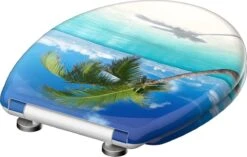 SCHÜTTE WC-Bril 82363 CARRIBEAN - Duroplast - Soft Close - Afklikbaar - RVS-Scharnieren - Decor - 3-zijdige Print -Badkamerproducten 1200x761 3