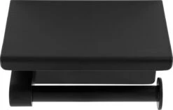 Toiletrolhouder Met Telefoonhouder - Zelfklevend / Boren / Zonder Boren - Incl. Handdoekhaakjes - WC Rolhouder - Zwart -Badkamerproducten 1200x770