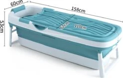 Livista® - Opvouwbaar XXL Bad - Blauw - Zitbad - Inklapbaar - Bath Bucket - 158 CM LANG - XXL - Incl. Onderwater LED Lichten En Rugkussen -Badkamerproducten 1200x770 3