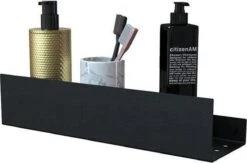 Doucherek Zwart - Shampoo Rek - RVS - Eenvoudig Te Monteren -Badkamerproducten 1200x790 1