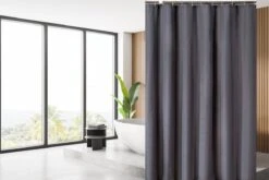 Su.B.dgn Douchegordijn 120x180 Anti Schimmel Polyester Badkamer Douchegordijn Wasbaar Met 12 Ringen | Grijs -Badkamerproducten 1200x800 38