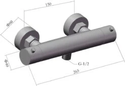 Wesseling & Bos Eva Doucheset – Douchemengkraan Met Thermostaat-glijstang 60 Cm - Mat Zwart - Compleet Met Alle Montagemateriaal -Badkamerproducten 1200x826 2