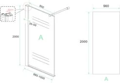 Wiesbaden Eco Inloopdouche + Muurprofiel - 8 Mm Nano - 100 X 200 Cm -Badkamerproducten 1200x836 1