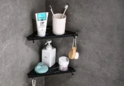 Vannons - Doucherek - Doucherek Hangend - Doucheplankje - Metaal - Set Van 2 - Zwart -Badkamerproducten 1200x838 1