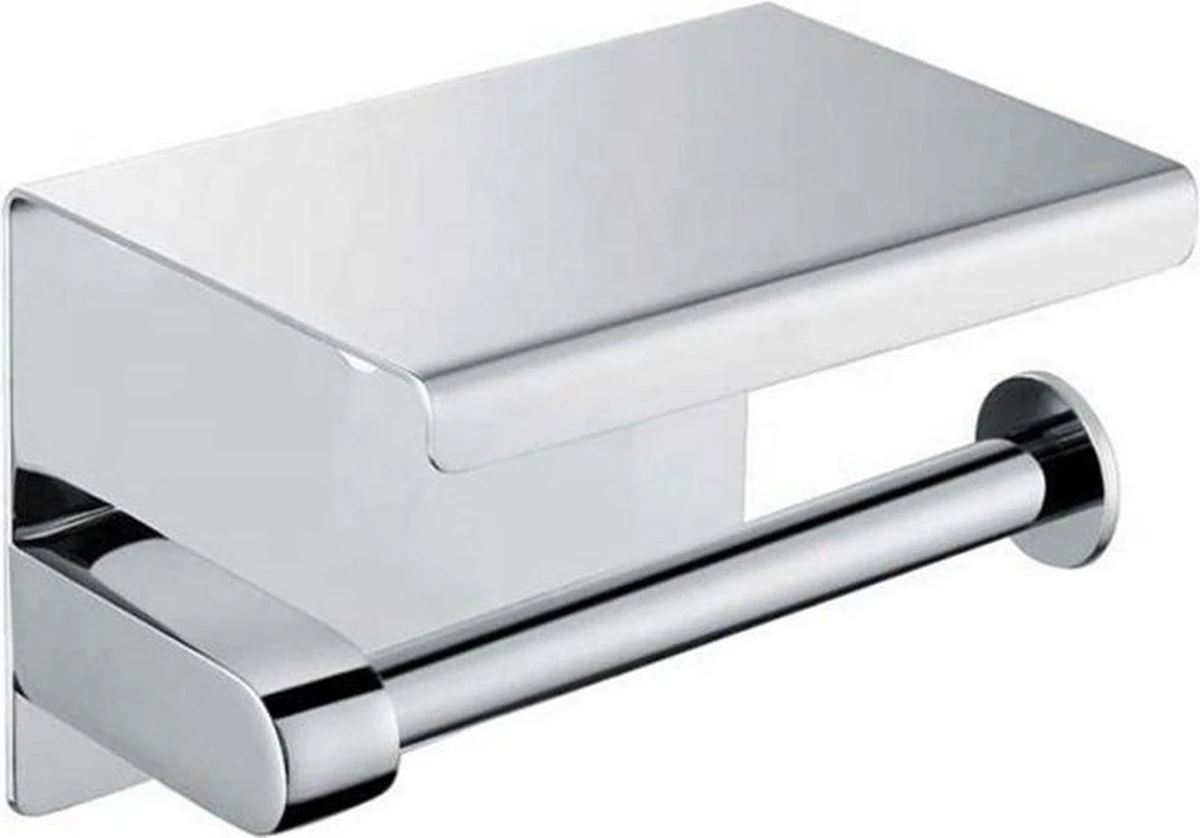Merkloos TOJ Toiletrolhouder Met Plankje - WC Rolhouder - Toiletrolhouder Zilver/Chrome - Planchet Badkamer - Toiletrolhouder - RVS 1 Merkloos TOJ Toiletrolhouder Met Plankje - WC Rolhouder - Toiletrolhouder Zilver/Chrome - Planchet Badkamer - Toiletrolhouder - RVS