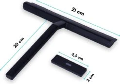 Douchewisser Zwart Met Magneetstrip - Badkamer Accessoires - Raamwisser - Trekker Douche - Silicone - 21cm X 20cm -Badkamerproducten 1200x839