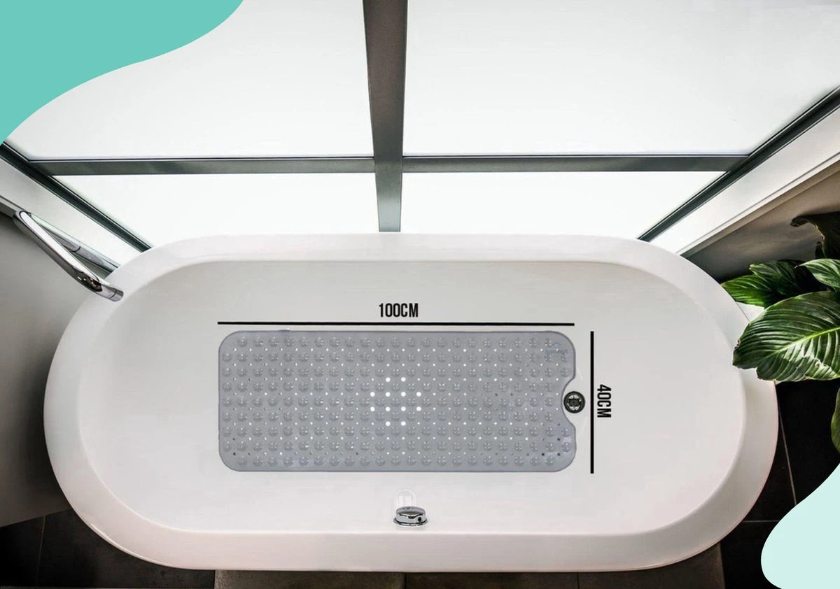 The Original - Badmat Antislip - Grijs - 100x40cm - Antislipmat Douchemat Voor Bad & Douche - Anti Slip Mat Met Zuignappen 4 The Original - Badmat Antislip - Grijs - 100x40cm - Antislipmat Douchemat Voor Bad & Douche - Anti Slip Mat Met Zuignappen - Afbeelding 4